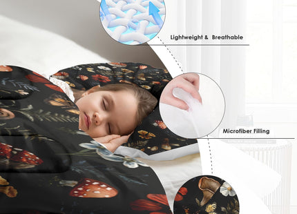 Pamnest King Comforter Set, 3 Pieces Mushroom Woodland Bedding, All Season