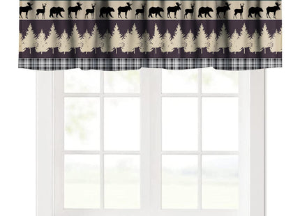 SENRUEGT Rustic Farmhouse Bear Deer Valances,Retro Rustic Style Valance Farmhouse Cottage Cabin Window Curtain Valance for Living Room Kitchen Study Room Home Decro,54X18 1 Piece