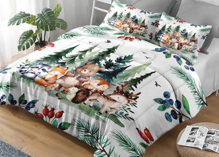 Pamnest Twin Comforter Set, 2 Pieces Woodland Animal Bedding, All Season