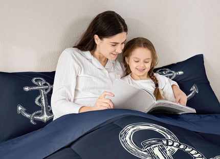 Feelyou Nautical Anchor Ocean Comforter Set Twin Size Kids Boys Girls