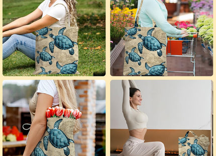 Sea Turtle Gifts Tote Bag, Cute Sea Turtle Tote Bag Reusable Shopping