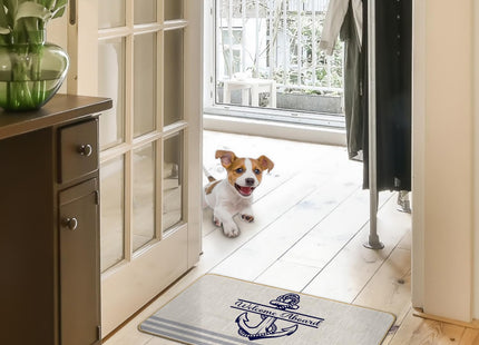Nvotell Welcome Aboard Nautical Door Mat - Coastal, Boat Floor Mats, 17x30 Inch Indoor/Outdoor