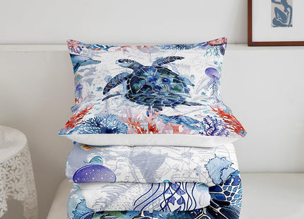 Feelyou Kids Boys Girls Sea Turtle Comforter Set Twin Size