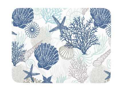 ABSOP Summer Navy Blue Coral Beach Starfish Dish Drying Mat 18×24 Inch