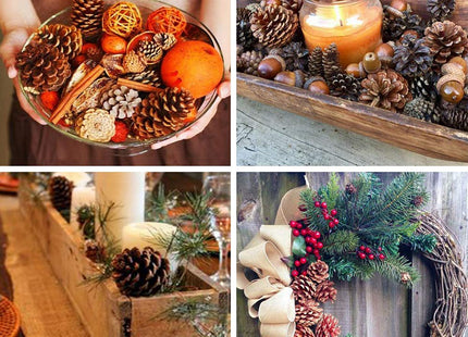 Supla 30 Pcs Christmas Hanging Real Preserved Pine Cones Ornaments 2"-3" Tall Christmas Tree Hanging Pinecone Ornaments