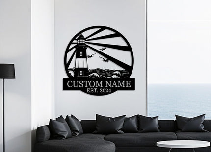 Personalized Lighthouse Metal Signs Custom Metal Signs Outdoor Cabin Sign
