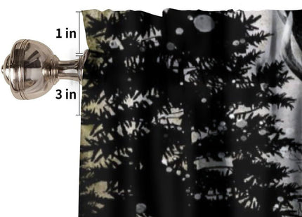wlsgdsg Deer Valance Curtains for Boys Teen Room Decor, Black American Flag Camo Snowy Forest Woodland Wild Animal Hunting Window Treatments, Rod Pocket Drapes for Man Cave Bedroom, 54x18in 1P