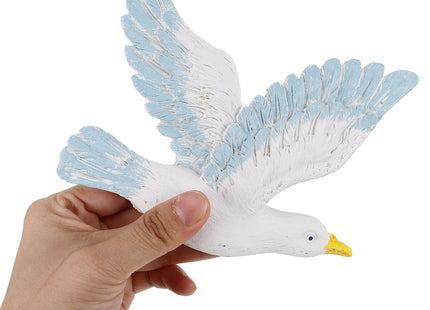 HEALLILY Mediterranean Style Seagull Wall Hanging Decoration 3Pcs Resin Seabirds Nautical Wall Sculptures Coastal Home Decor for Living Room Bar Cafe