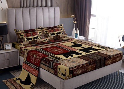 Feelyou Cabin Bear Sheet Set Kids Twin