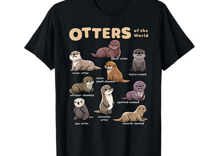Otter Sea Animals of The World Chibi Otter Lover Educational T-Shirt