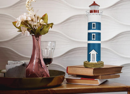 Wooden Lighthouse with LED Light Nautical Tabletop Figurine Beach Themed