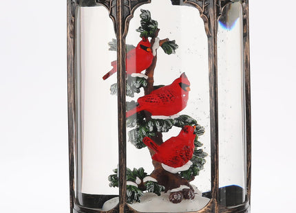 12.6Inch Cardinal Christmas Snow Globes,Musical Light Up Glitter Red Cardinal Snow Globe Lanterns,6H Timer USB Operated Cardinal Gifts for Christmas Decoration