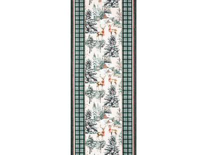 GarveeHome Christmas Washable Runner Rug 2x6, Holiday Decor Runners for Kitchen Soft Low Pile Christmas Tree and Deer Rug Non Slip Long Carpet for Living Room Laundry Hallway, Green