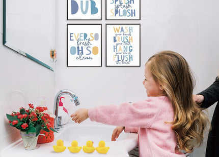 Locomiss Kids Bathroom Wall Art Decor Posters, Cute Blue Whale