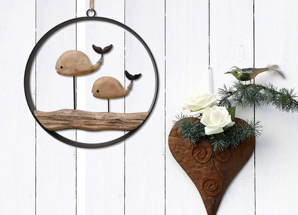 Wooden Whale Wall Decor Hanging Whale Decoration Nautical Beach Theme Home