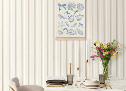 KAOWT Blue Coastal Beach Seashell Wall Art Poster Framed, Ocean Beachy Room Decor Aesthetic, Blue Coquette Bow Seashell Canvas Wall Art Prints for Girly Home Bedroom Decor, 12x16 Inches