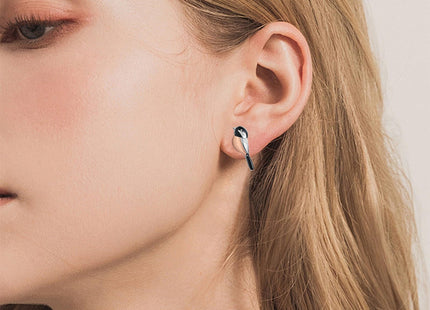 Cute Chickadee Bird Earrings Stud 925 Sterling Silver Hypoallergenic Jewelry Gifts for Women Bird Lover