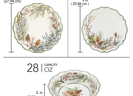 Certified International Winter Forest 12 Pc Dinnerware Set, Service for 4