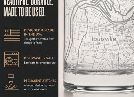 Well Told Engraved Portland Maine Map Rocks Glass, Old Fashioned Whiskey Glass (11 oz, Clear) Etched Whiskey Glass, Gifts For Whiskey Lovers