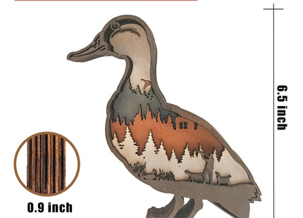 Laozai 3D Wooden Animal Decor, Deer and Bear Home Decor for Wall and Tabletop,Best Gift for Christmas (Crow)