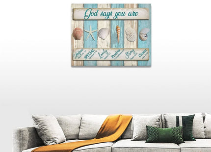 Tijuboni Ocean Nautical Wall Art Coastal Seashell Decor 12"x16"