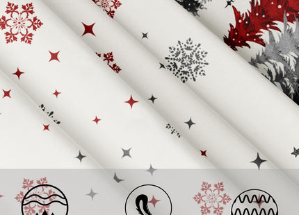 ABSOP Christmas Snowflake Tablecloth 60 Inch Gary Red Tree Table Cloth