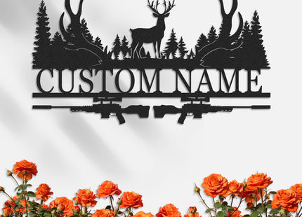 Personalized Deer Metal Cabin Sign, Metal Signs Customized, Outdoor Hunting Sign, Forest Deer Wall Decor, Deer Hunting Gift, Last Name Signs for Home, Cabin Decor, Housewarming Gifts
