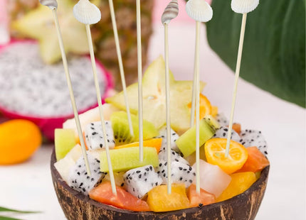 200Pcs Seashell Cocktail Picks,Beach Hawaiian Lua Party Pick 4.7 Inch Fancy Appetizer Tooth Picks for Summer Hawaiian Party Luau Beach Holiday Party Supplies