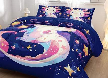 Nttopship Whale Comforter Bedding Set with 2 Pillowcase Queen Size Ocean Comforter Set for Kids Boys Girls Bedroom Decor
