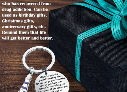 TIIMG Lighthouse Motivational Gifts Nautical Lighthouse Keychain Prayer Religious Christian Gifts (Lighthouse whenever)