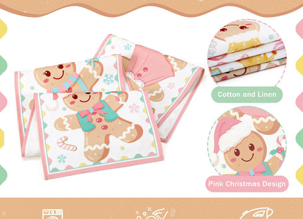 Unittype Christmas Pink Gingerbread Table Runner, 13 x 72 Inch