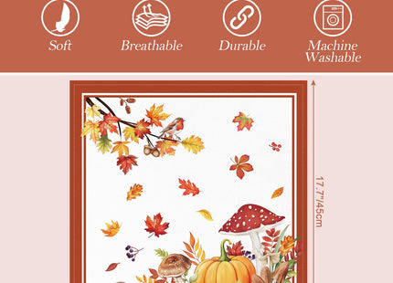 Arquiel Fall Pumpkin Mushroom Cloth Napkins Set of 6, 100% Cotton