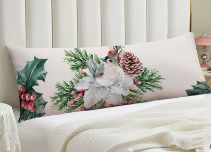 Body Pillow Cover 20x54 Body Pillow Case, Bird Pine Tree Pinecone Chickadees Body Pillowcase with Hidden Zipper Closure, Long Body Pillow Cases for Hair and Skin, 20”x54”