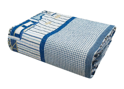 ABREEZE Sailboat Baby Bedding Coverlet Quilt Bedspread Throw Blanket for Kids 55" X 75"