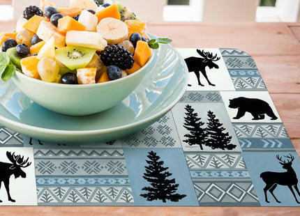CounterArt Cabin in the Woods Reversible Easy Care Placemat 4 Pack