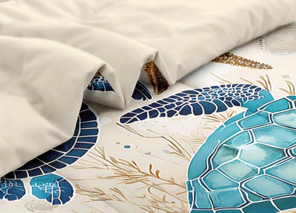 Pamnest Queen Comforter Set with Sheets, 7 Pieces Ocean Coral Bedding