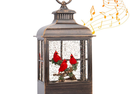 Cardinal Christmas Snow Globe Lantern,Cardinal Decor Light Up 6H Timer Glitter Globe,USB & Battery Operated, Cardinal Gifts for Christmas Decor