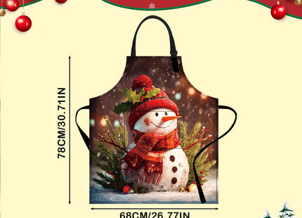 Nuxovilar Snowman Holly Christmas 26.77x30.7 Polyester Cooking Apron