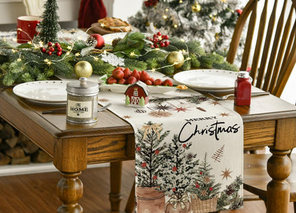 Artoid Mode Holly Pine Cone Xmas Table Runner Home Party Decor 13x72 Inch