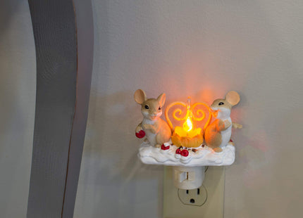 Campfire Friendly Mice 5 inch Swivel Base Plug-in Flickering Nightlight