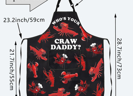 BDPWSS Crawfish Apron With Pockets Crawfish Lover Gift Crawfish Boil Lobster Gift Who's Your Crawdaddy Crawfish Themed Gift (Your Crawdaddy AP), average size