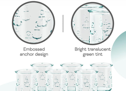 Amici Home – Anchor Anchor DOF Glass - 12 Oz - Green, Set of 6