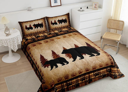 Feelyou Kids Bear Comforter Set Rustic Cabin Country Bedding Set Full Size