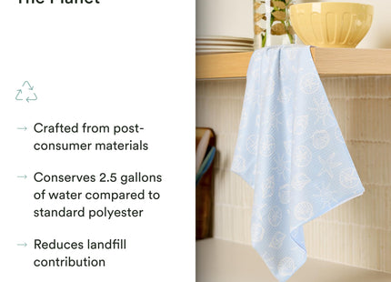 GEOMETRY Tea Towels – Spring & Summer Collection – Quick-Dry, Ultra-Absorbent, Reusable Microfiber Kitchen Towels for Drying & Cleaning - Lobster Bay - 2 Pack