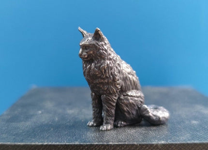 Generic Brass Maine Cat Figurines,Metal Animal Pet Sitting Posture Kitten Statue Sculpture Desktop Ornament Sand Table Bonsai Micro Landscape Decor Accessories, sytd1112240603002