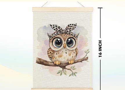 JINYO Owl Wall Decor, Coquette Leopard Bow Owl Wall Art Poster, Owl Decor for Home, Owl Gifts for Owl Lovers, Animal Lover Gifts, Owl Wall Decor Poster for Home Kids Room Playroom Nursery, 12x16 Inch