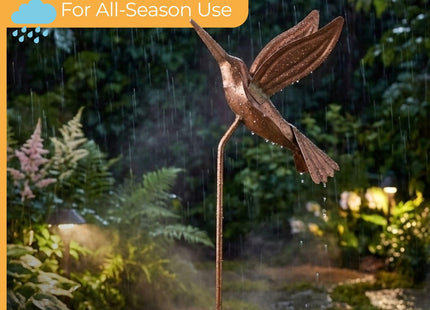 Ancient Graffiti Flamed Copper Hummingbird Garden Ornament