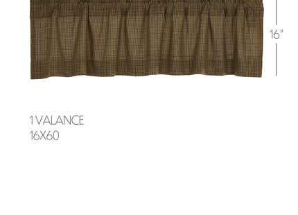 VHC BRANDS Tea Cabin Plaid 60 in. L x 16 in. W Cotton Valance in Moss Green Navy Muted Chartreuse 56791
