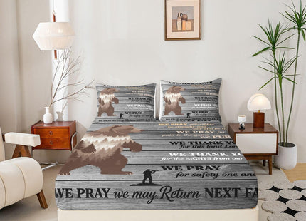 Feelyou Rustic Bear Sheet Set Kids Boys Twin