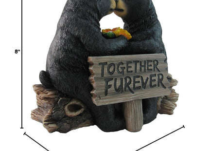 DWK "Honey Love Black Bear Couple Kissing with a Cute Sign Figurine | Love Decorations for Your Home Office and Home Decorations for Living Room | Bookshelf Decor and Home Decor Accent - 6"